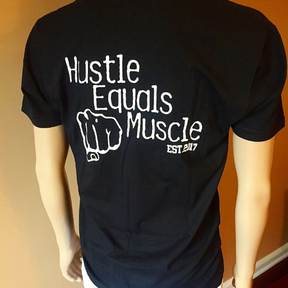 Medium black tee with quote on back